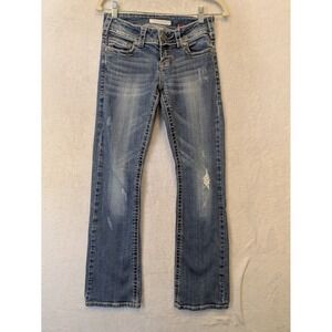 Stetson Hollywood Women's Size 0 Bootcut Jeans Regular Blue Distressed